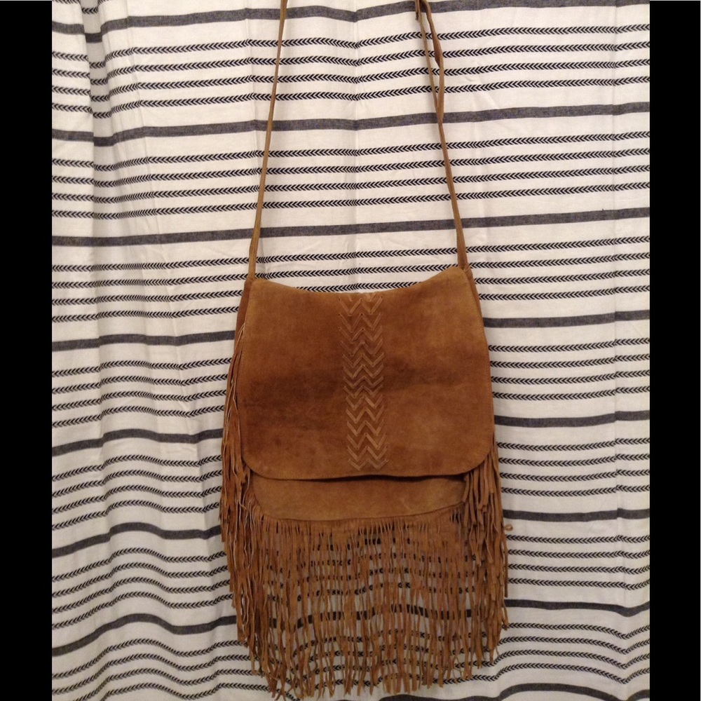 RAJ - Oversized Suede Fringe Bohemian Bag